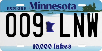 MN license plate 009LNW
