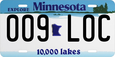 MN license plate 009LOC