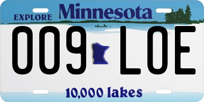 MN license plate 009LOE