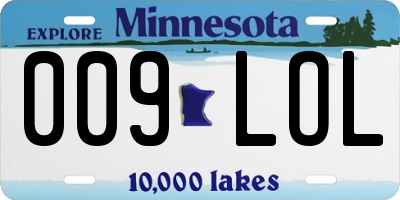 MN license plate 009LOL