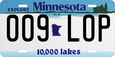 MN license plate 009LOP