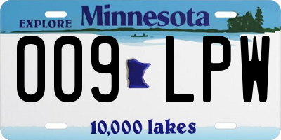 MN license plate 009LPW