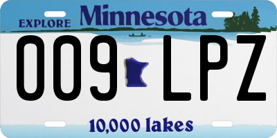 MN license plate 009LPZ