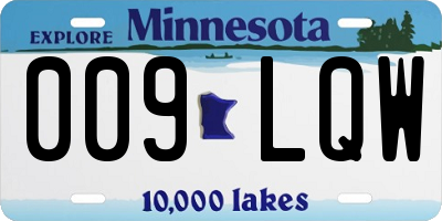 MN license plate 009LQW