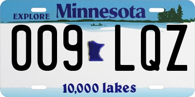 MN license plate 009LQZ