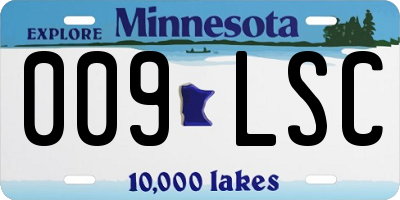 MN license plate 009LSC