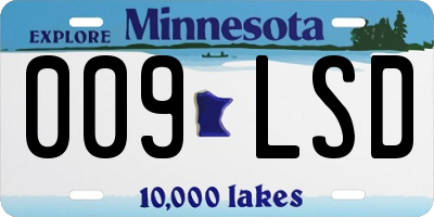 MN license plate 009LSD