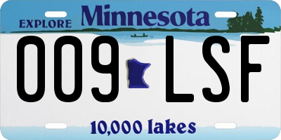 MN license plate 009LSF