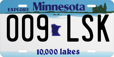 MN license plate 009LSK