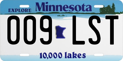 MN license plate 009LST