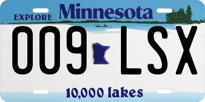 MN license plate 009LSX