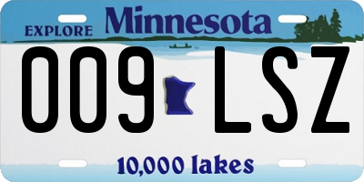 MN license plate 009LSZ