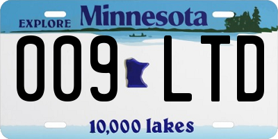 MN license plate 009LTD