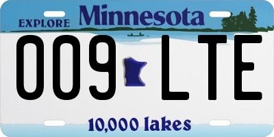 MN license plate 009LTE