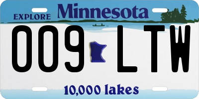 MN license plate 009LTW