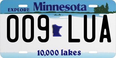 MN license plate 009LUA