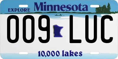MN license plate 009LUC