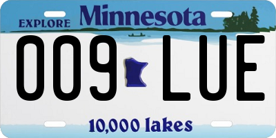 MN license plate 009LUE