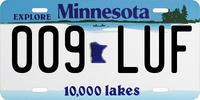 MN license plate 009LUF