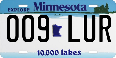 MN license plate 009LUR