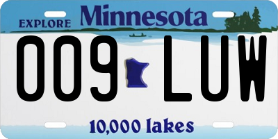 MN license plate 009LUW