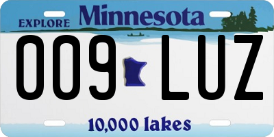 MN license plate 009LUZ