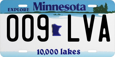 MN license plate 009LVA