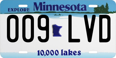 MN license plate 009LVD