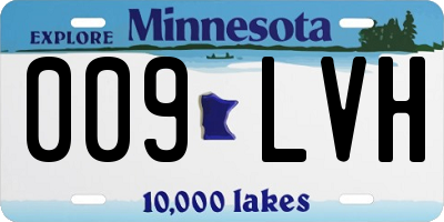 MN license plate 009LVH