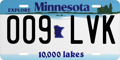 MN license plate 009LVK