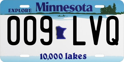 MN license plate 009LVQ