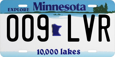 MN license plate 009LVR