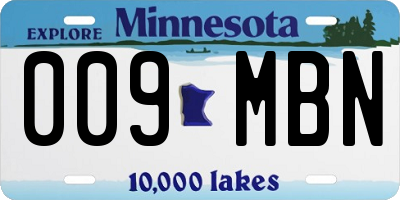 MN license plate 009MBN