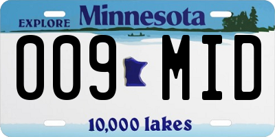 MN license plate 009MID