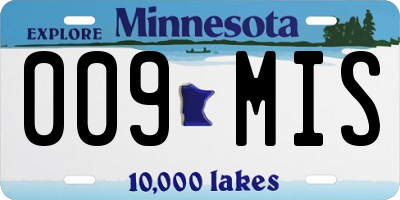 MN license plate 009MIS