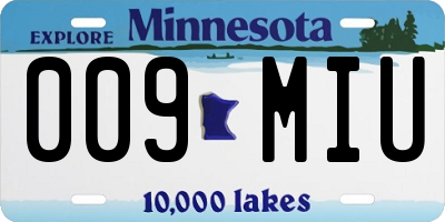 MN license plate 009MIU
