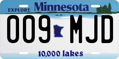 MN license plate 009MJD