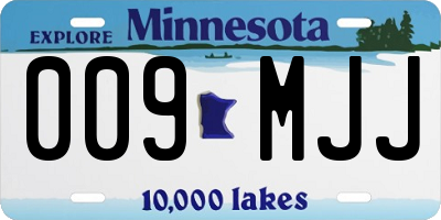 MN license plate 009MJJ