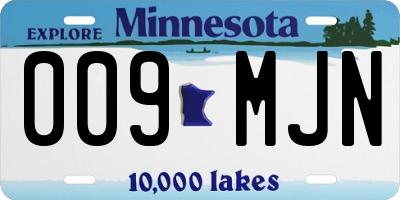 MN license plate 009MJN