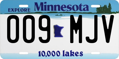 MN license plate 009MJV