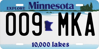 MN license plate 009MKA