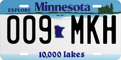 MN license plate 009MKH