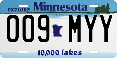 MN license plate 009MYY