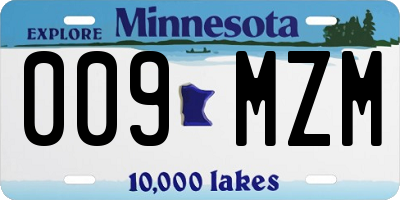 MN license plate 009MZM