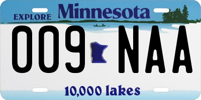 MN license plate 009NAA