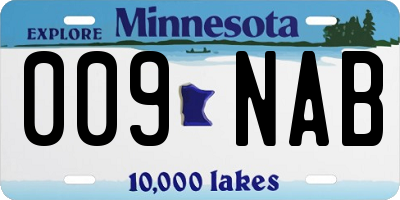 MN license plate 009NAB