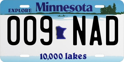MN license plate 009NAD