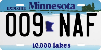 MN license plate 009NAF