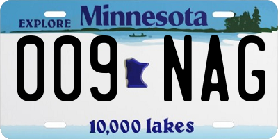 MN license plate 009NAG