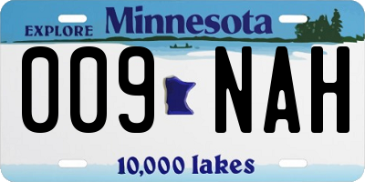 MN license plate 009NAH